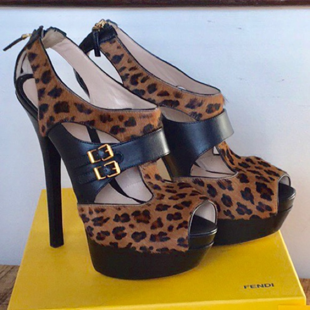 Leopard Print Fendi Stilettos 39/9